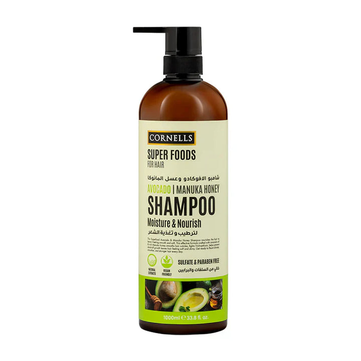 CHAMPÚ SUPER FOODS CON AGUACATE Y MIEL DE MANUKA