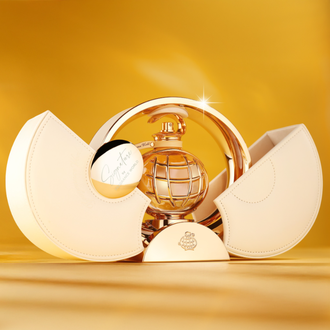 perfume botle signature white de fragrance world
